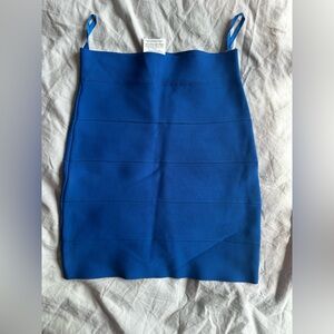 BCBGMAXAZRIA Blue Bandage Pencil Skirt Bodycon Stretch Knit High Waist XS